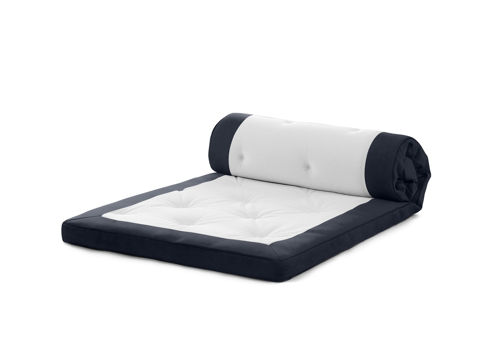 Dunlopillo  Luxury Latex Topmadras   10   Kantafslutning   Møbelstof Kølende Effekt -struktur Mørkeblå    -80x200